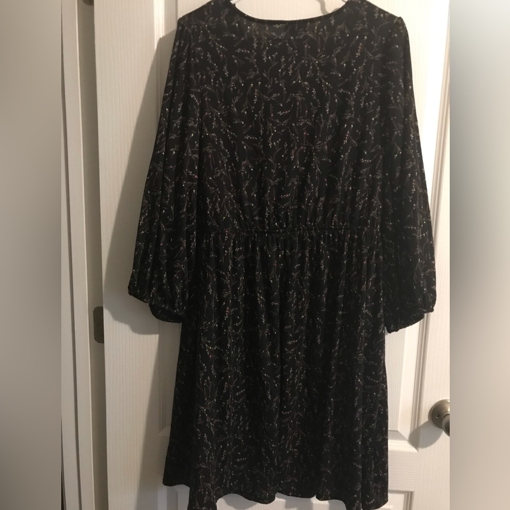 New Ava & Viv Womens Size 1x 3/4 inch sleeves dress with pockets in black - Picture 5 of 5